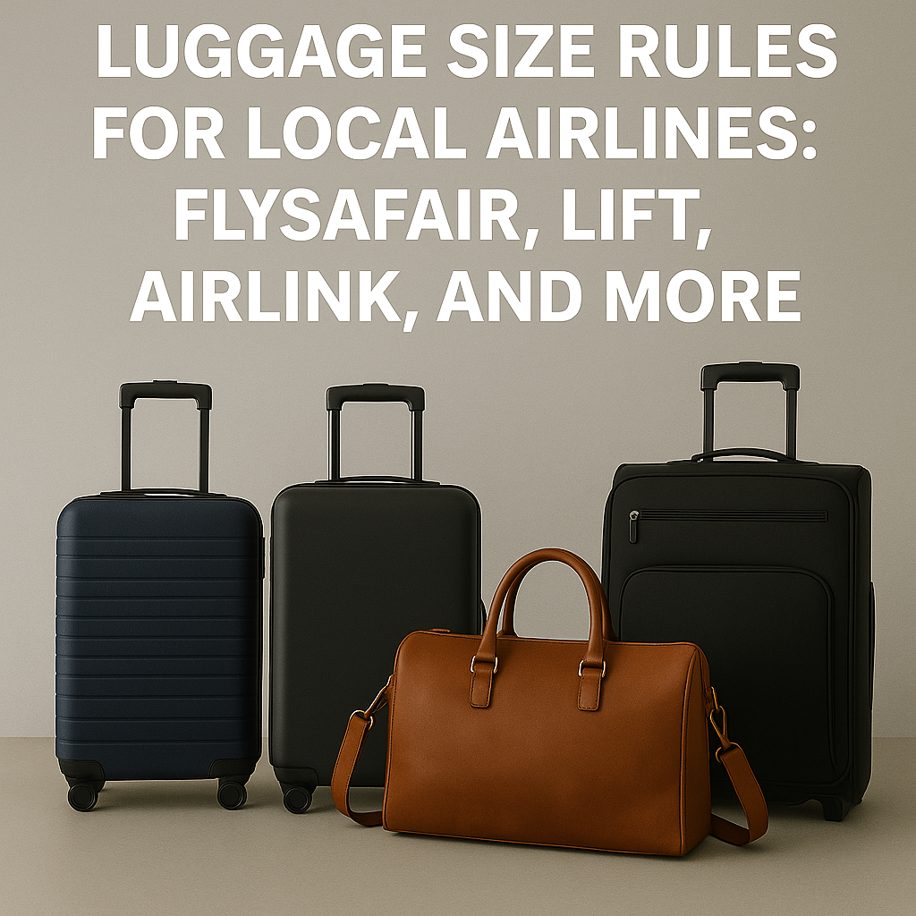 Luggage Size Rules for Local Airlines: FlySafair, Lift, Airlink, and More
