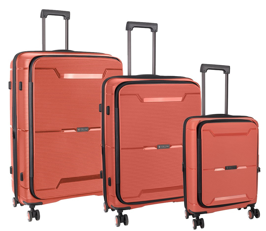 Cellini Ipak 3pc Luggage Set | Tangerine