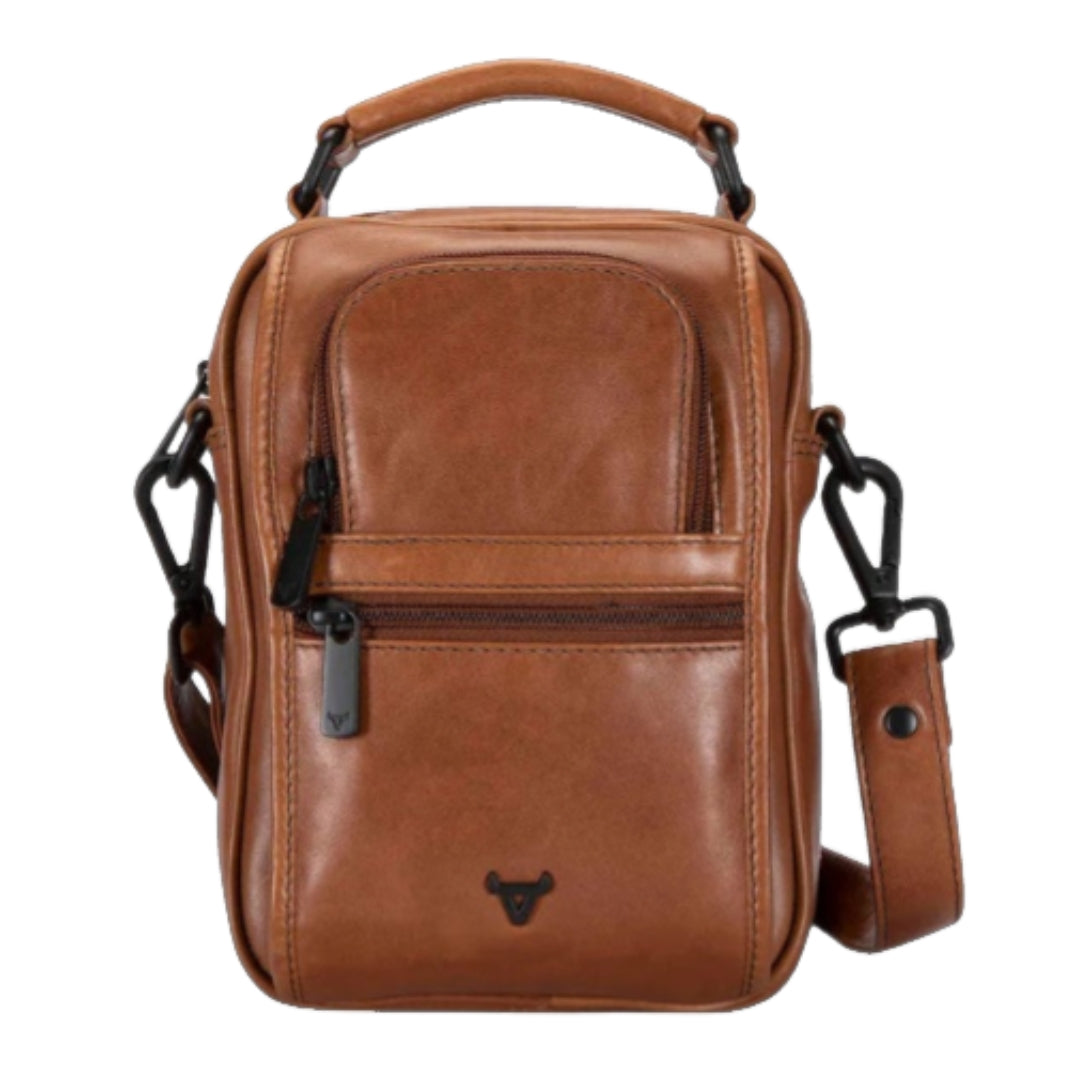 Brando Gent's Leather Bag With Top Handle | Medium Brown