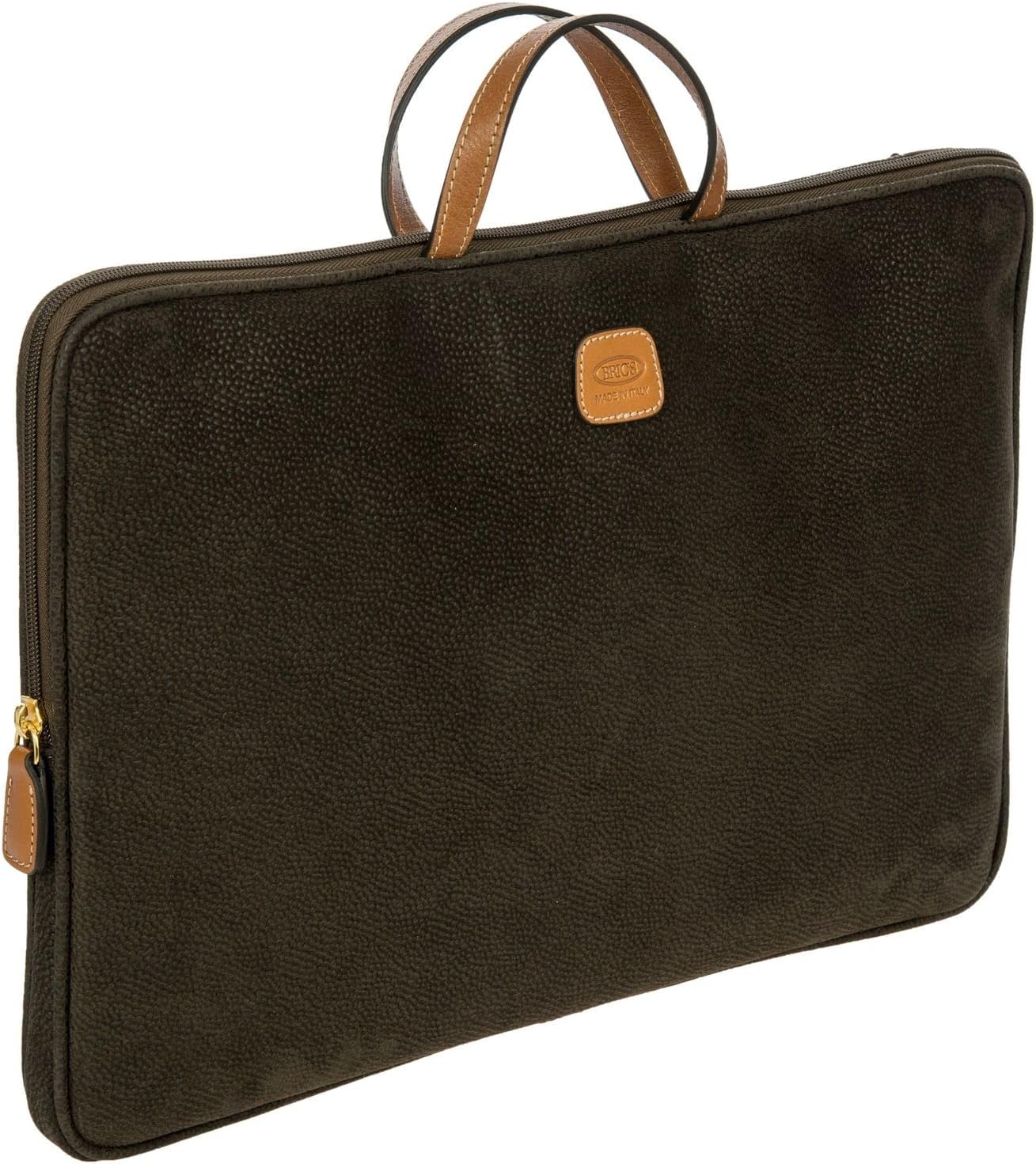 Bric's Life PC Holder Large Laptop Briefcase Olive Green
