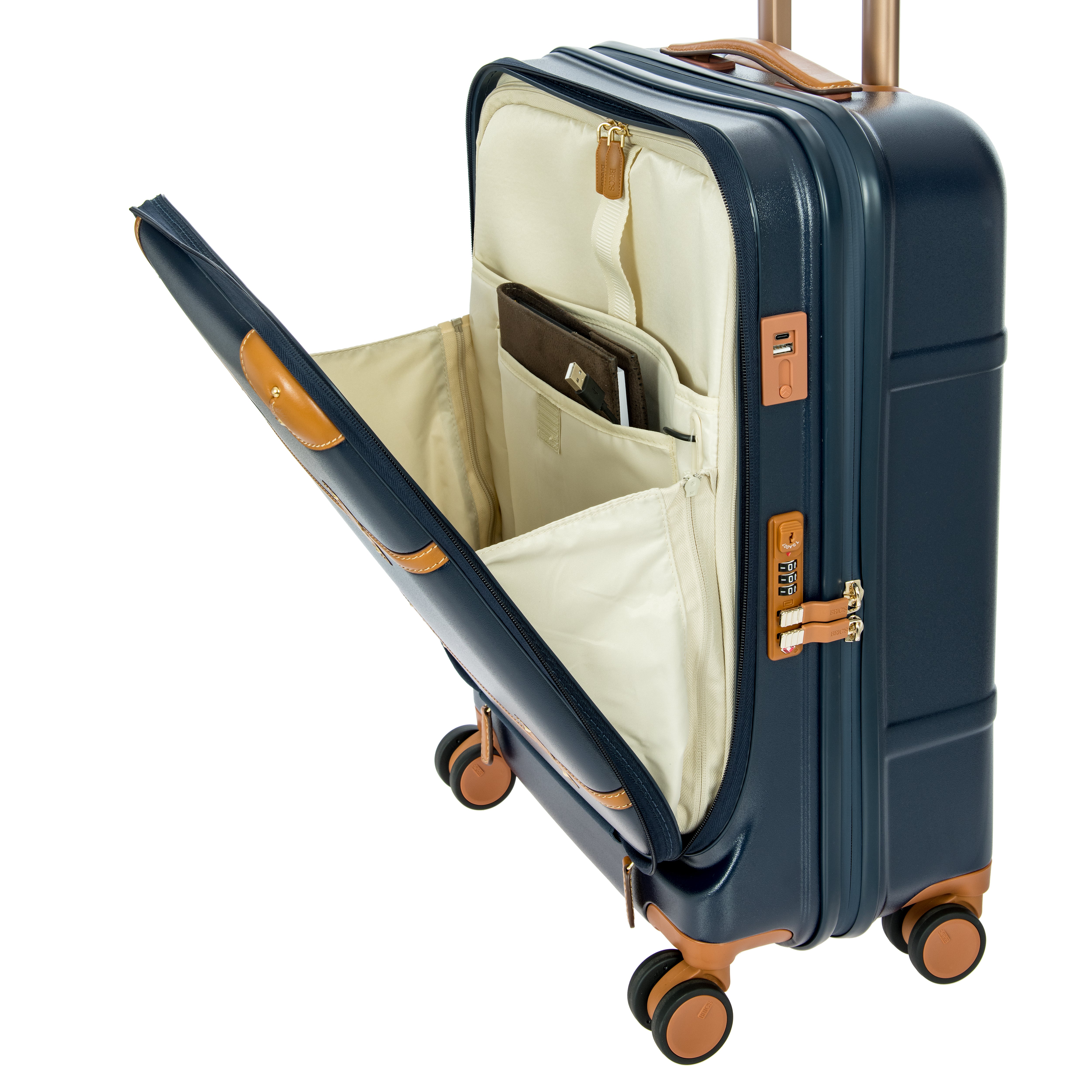 Brics Bellagio 55cm Carry On Spinner with Front Pocket | Dark Blue