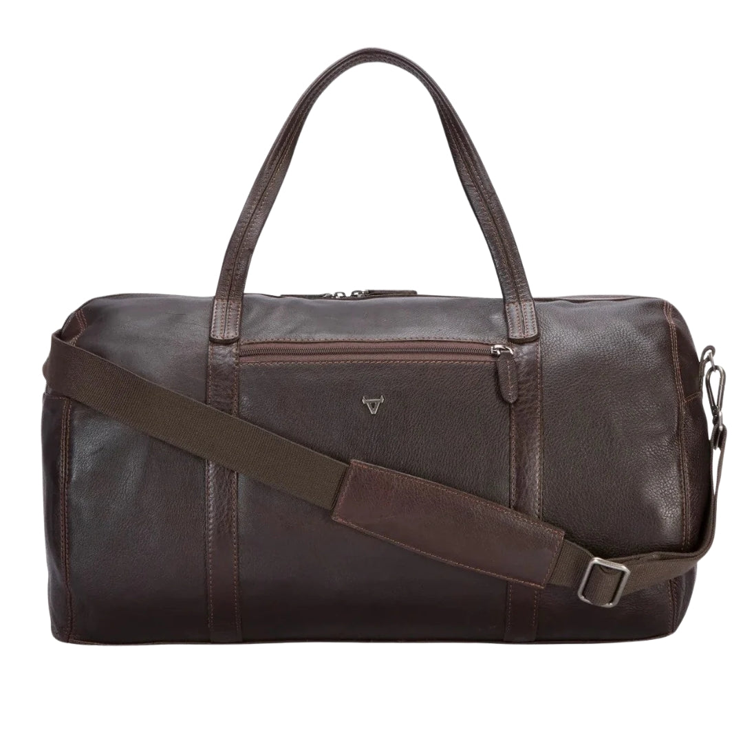 Brando Kudu Leather Military Style Duffle | Brown