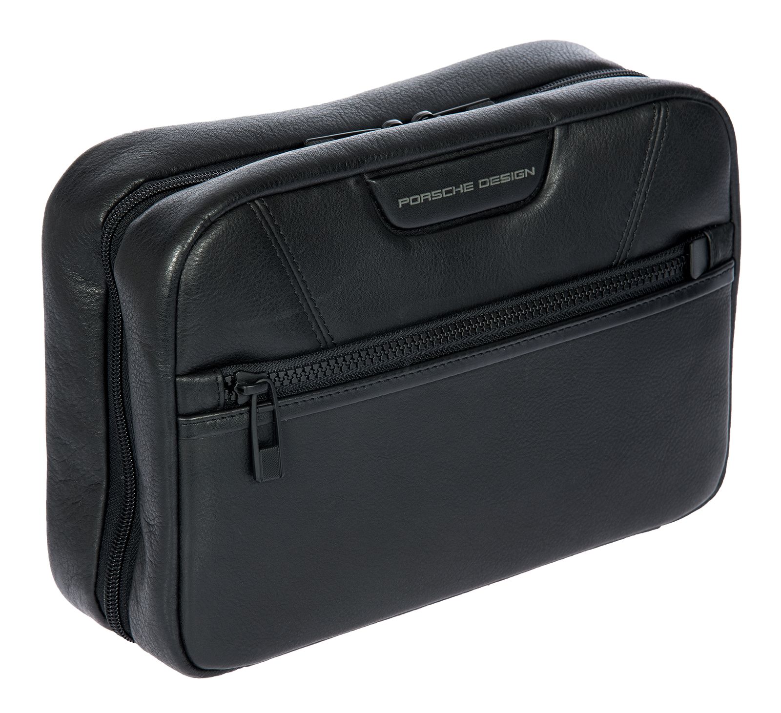 PORSCHE DESIGN Roadster Evo Washbag Leather Travel Makeup Bag Black