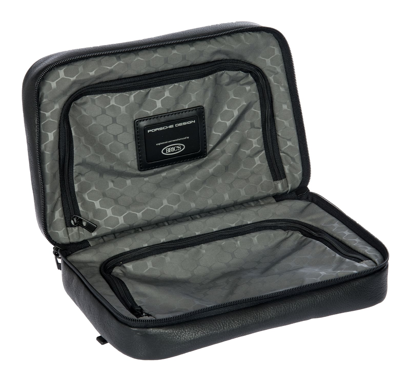 PORSCHE DESIGN Roadster Evo Washbag Leather Travel Makeup Bag Black