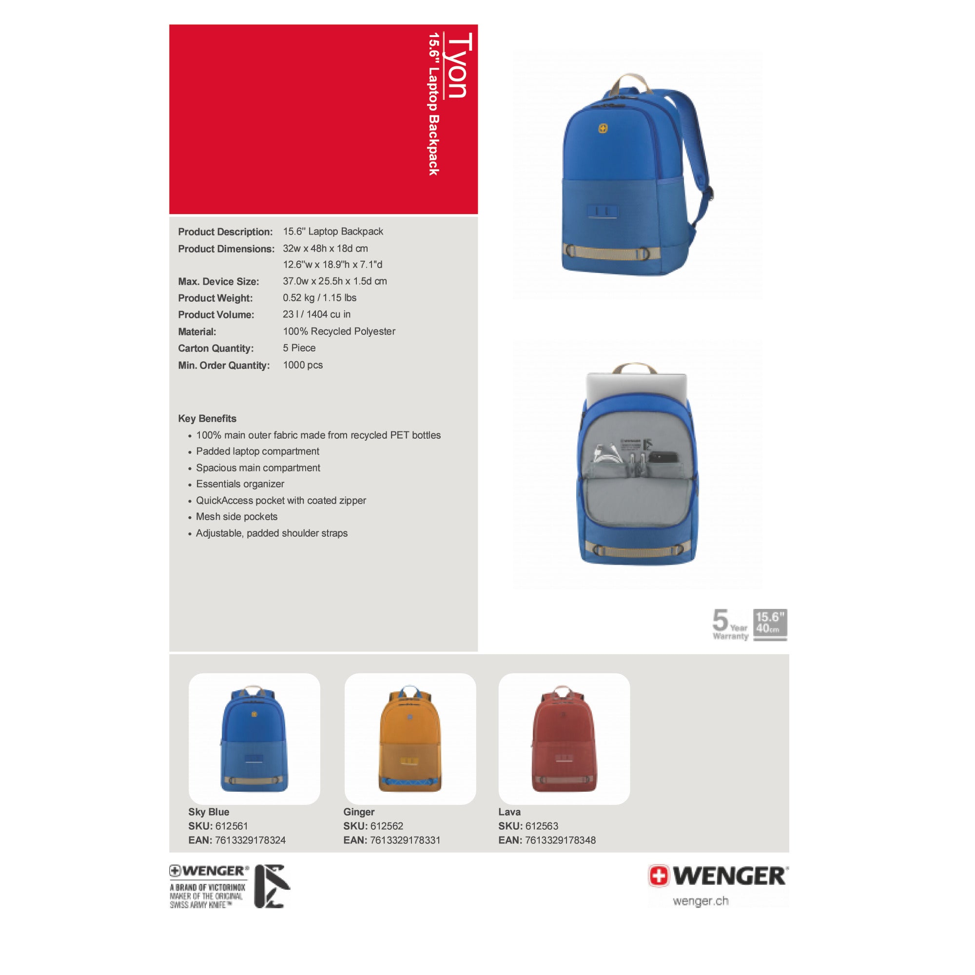 Wenger Next22 - Tyon Backpack | Lava