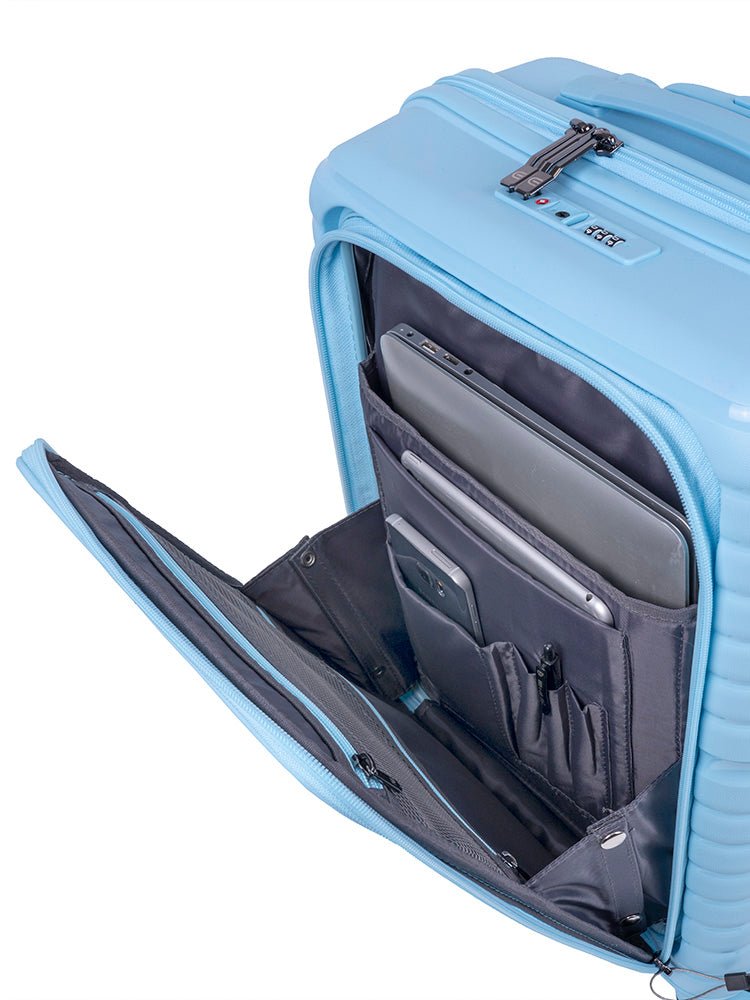 Cellini Biz Soft Front Trolley Carry-On Business Case | Blue - iBags - Luggage & Leather Bags
