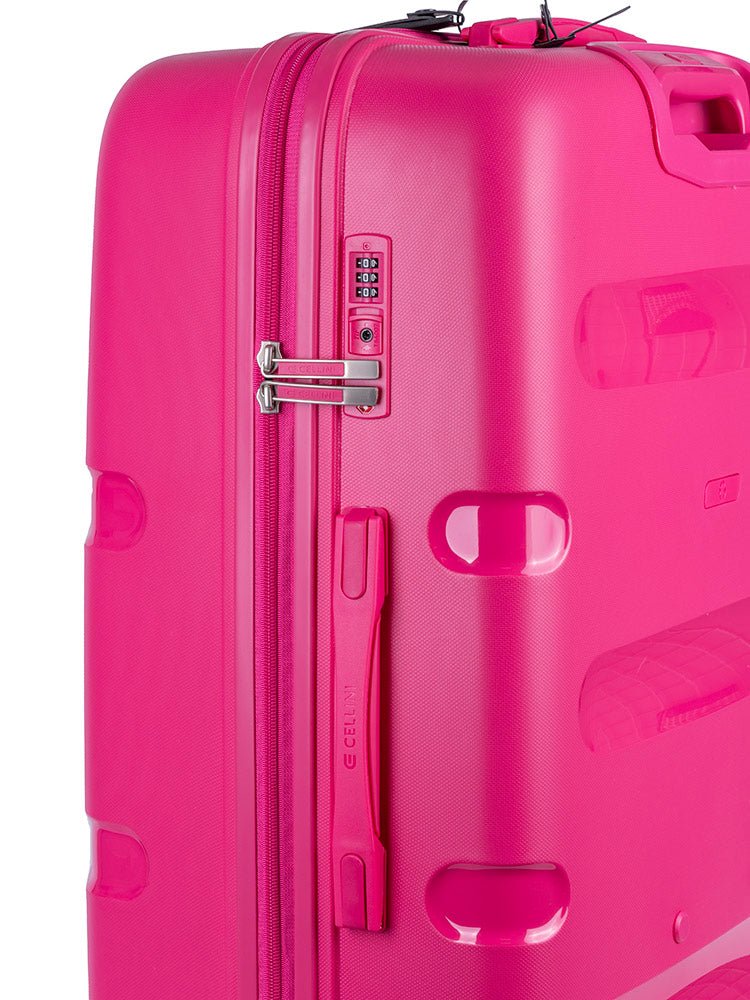 Cellini Cruze Large 4 Wheel Trolley Case | Pink - iBags - Luggage & Leather Bags