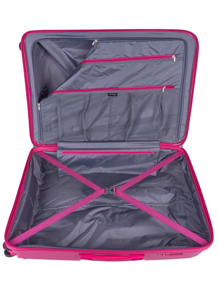 Cellini Cruze Large 4 Wheel Trolley Case | Pink - iBags - Luggage & Leather Bags