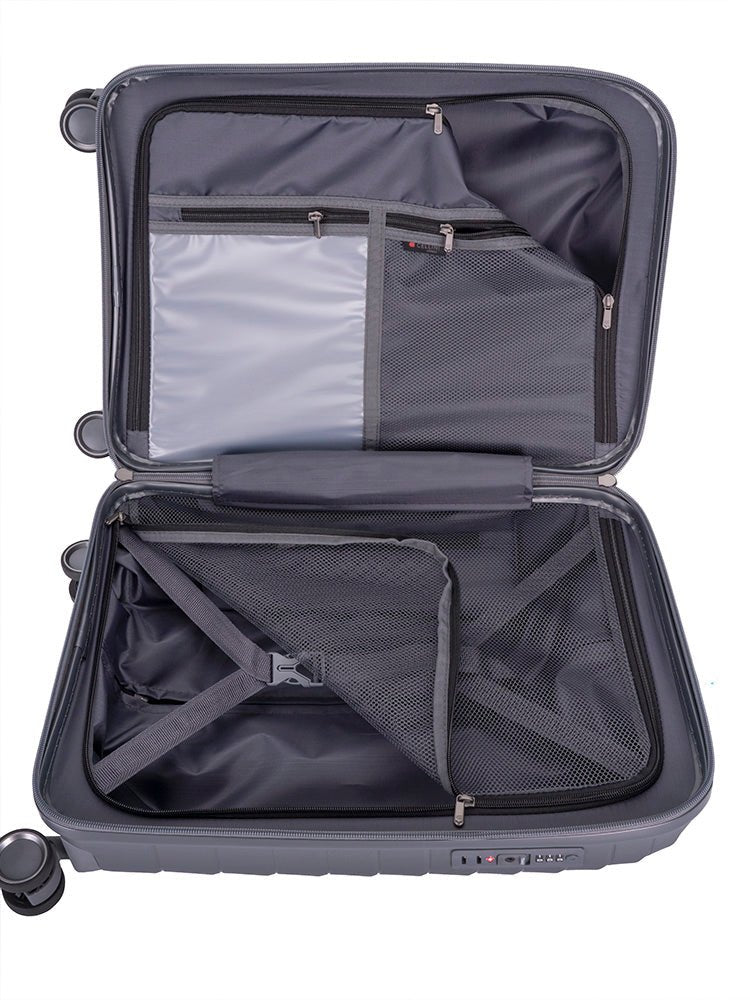Cellini Grande 4-Wheel Carry-On Trolley Case | Dark Grey - iBags - Luggage & Leather Bags