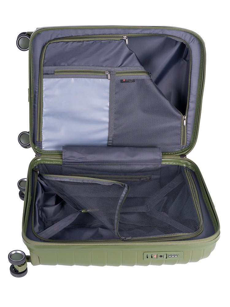 Cellini Grande 4-Wheel Carry-On Trolley Case | Green - iBags - Luggage & Leather Bags