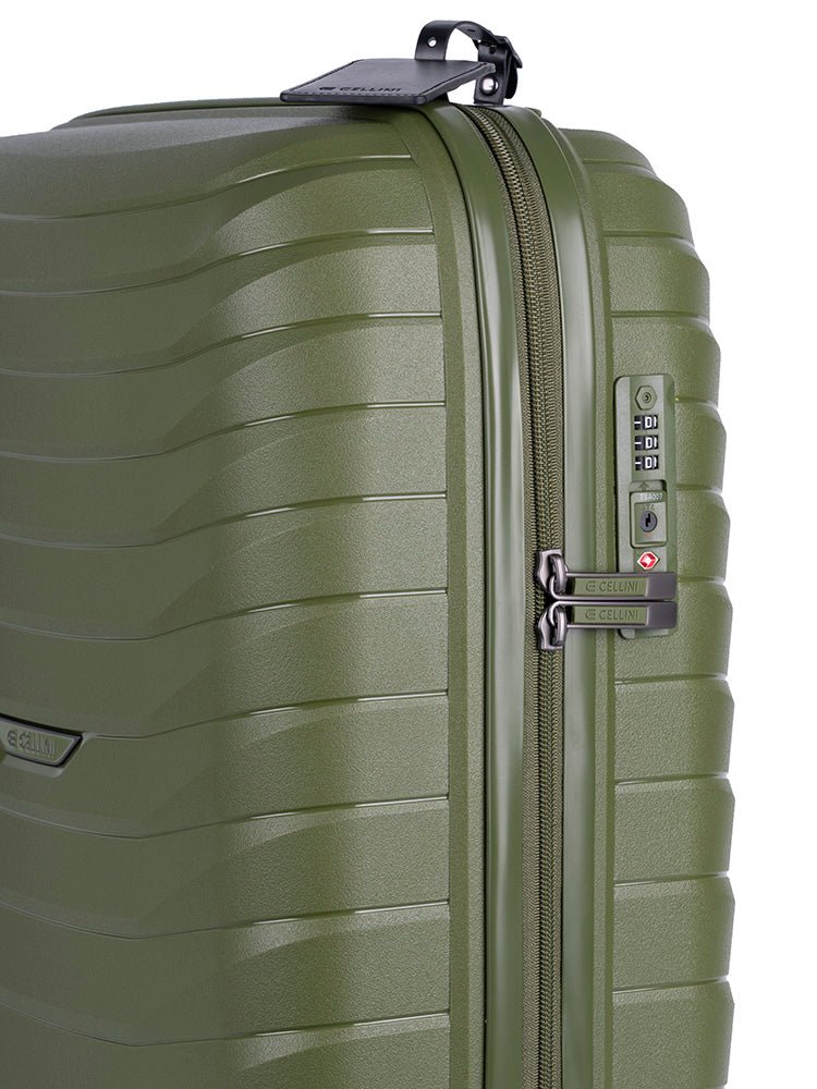 Cellini Grande 4-Wheel Carry-On Trolley Case | Green - iBags - Luggage & Leather Bags