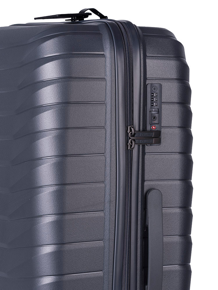 Cellini Grande Large 4 Wheel Trolley Case | Dark Grey - iBags - Luggage & Leather Bags