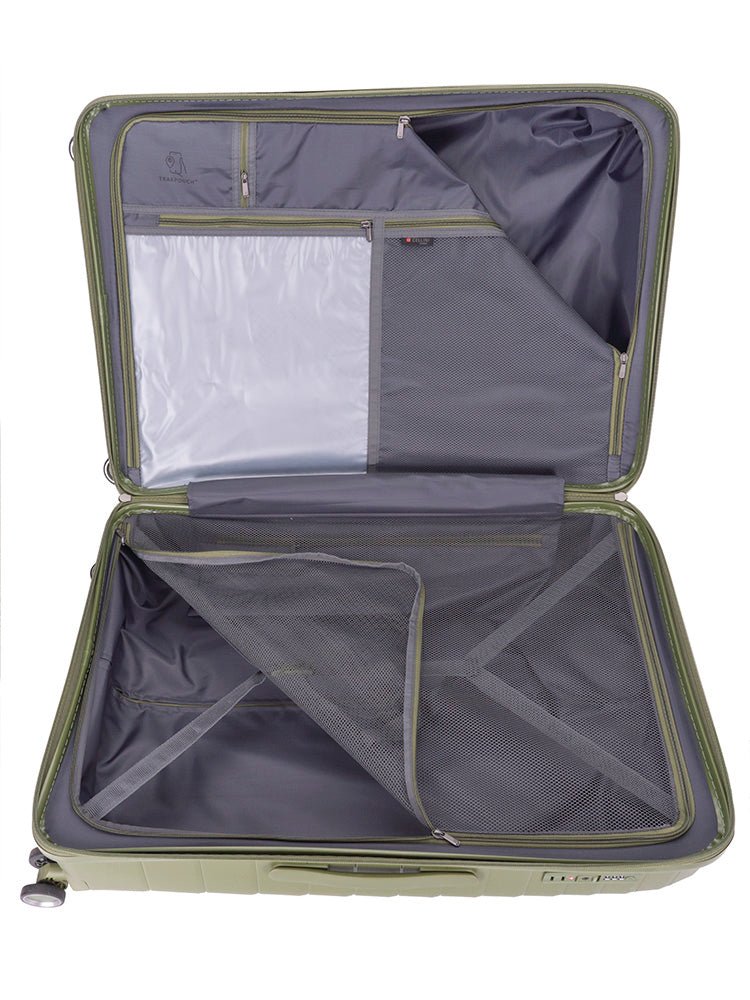 Cellini Grande Large 4 Wheel Trolley Case | Green - iBags - Luggage & Leather Bags