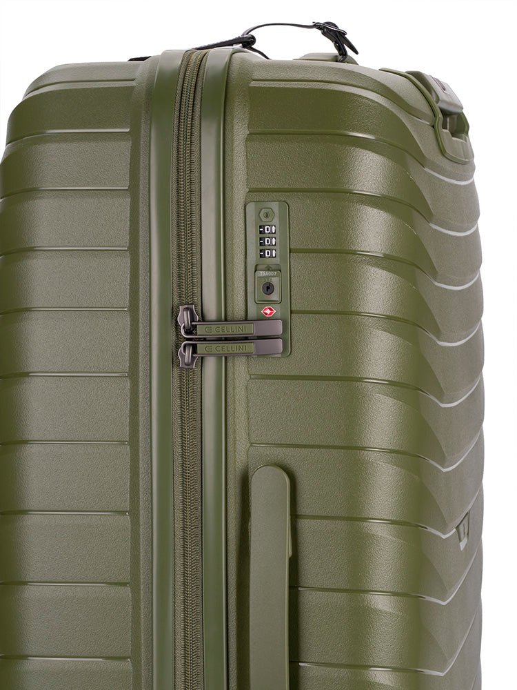 Cellini Grande Large 4 Wheel Trolley Case | Green - iBags - Luggage & Leather Bags