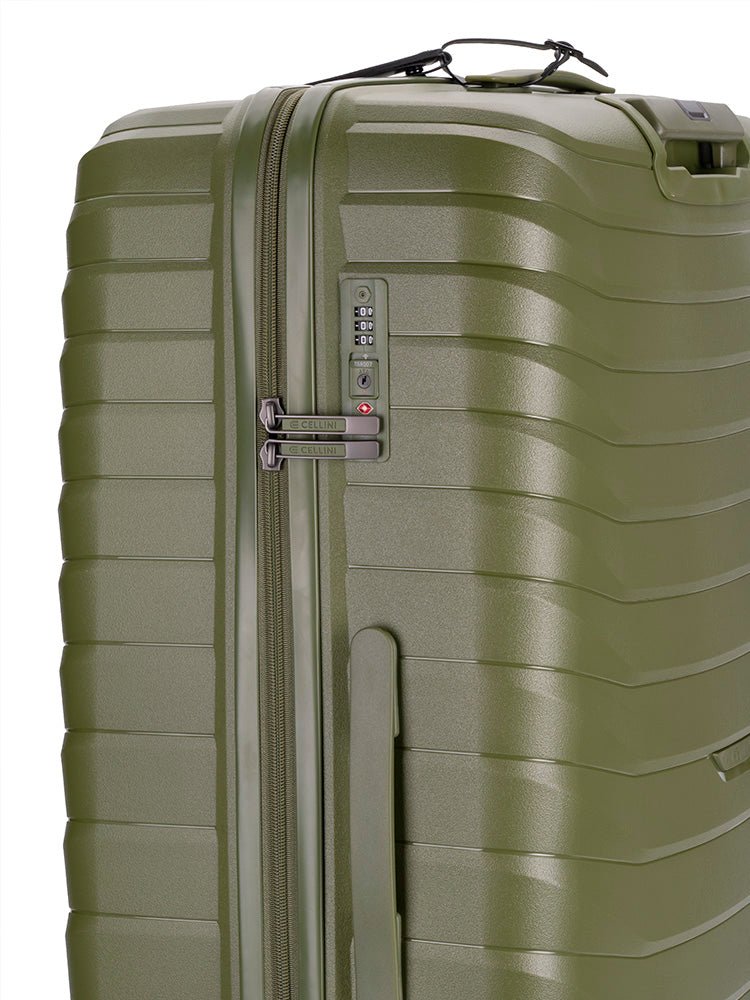 Cellini Grande Xtra Large 4 Wheel Trolley Case | Green - iBags - Luggage & Leather Bags