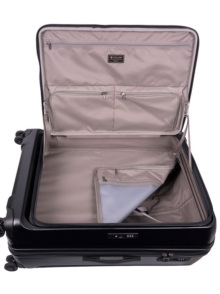 Cellini Versa Large 4 Wheel Trolley Case | Black - iBags - Luggage & Leather Bags