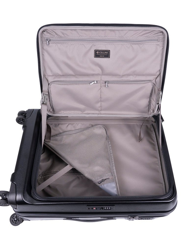 Cellini Versa Medium 4 Wheel Trolley Case | Black - iBags - Luggage & Leather Bags