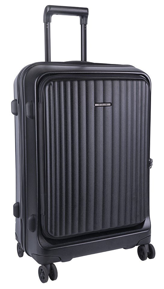 Cellini Versa Medium 4 Wheel Trolley Case | Black - iBags - Luggage & Leather Bags