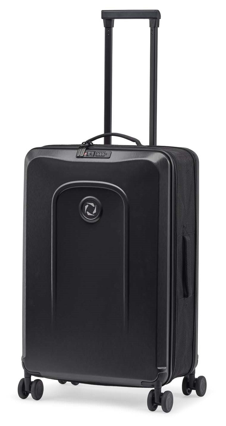 Senz° Foldaway Medium Check In Trolley | Pure Black - iBags - Luggage & Leather Bags