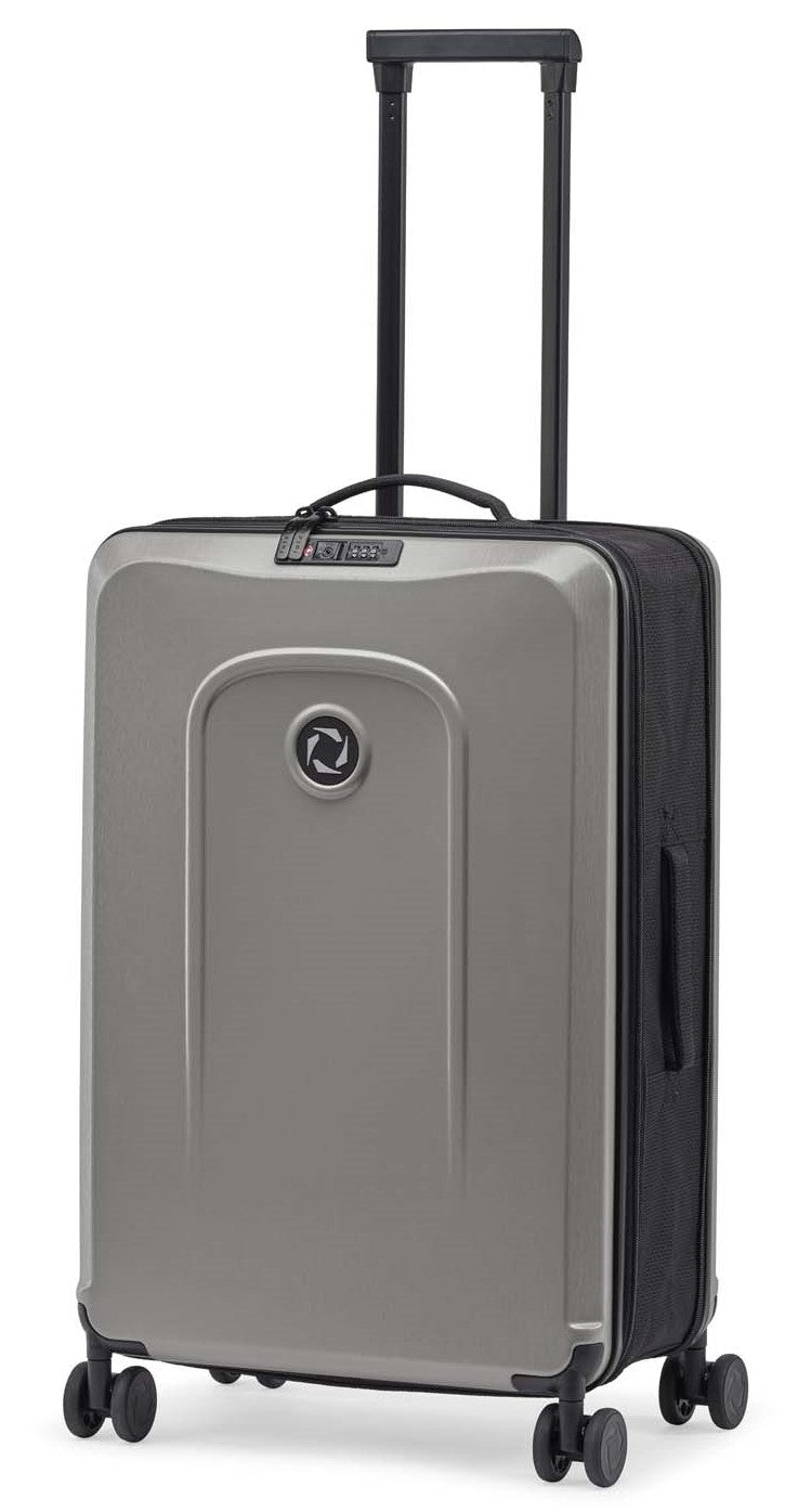 Senz° Foldaway Medium Check In Trolley | Silk Grey - iBags - Luggage & Leather Bags