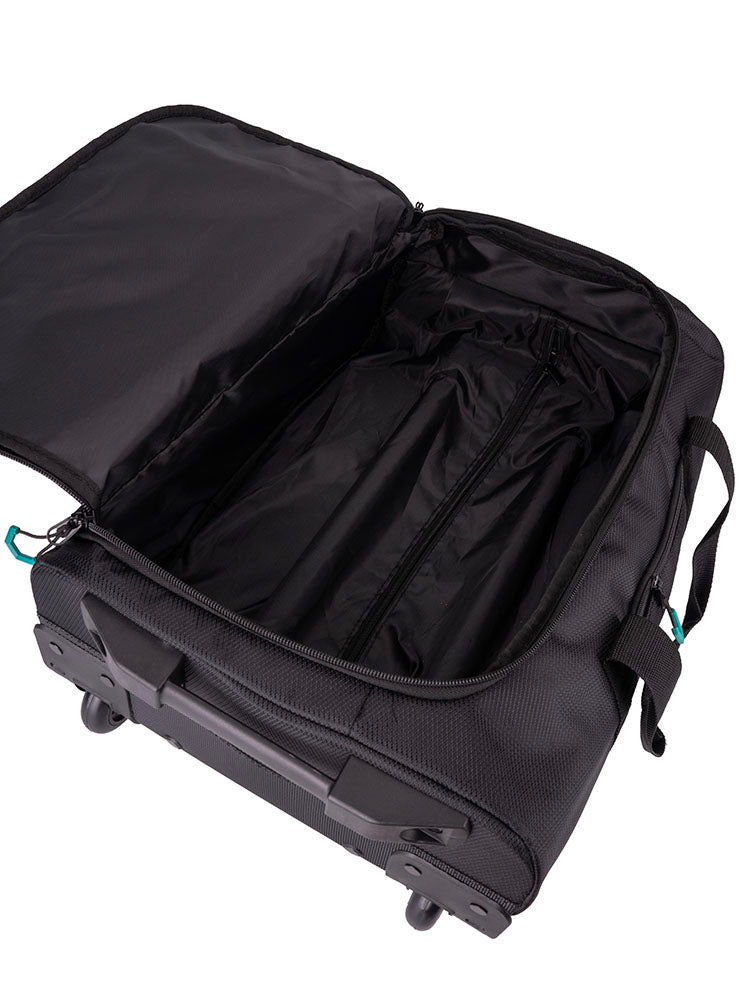 Voyager Trek 2-Wheel Carry-On Trolley Duffel | Black - iBags - Luggage & Leather Bags