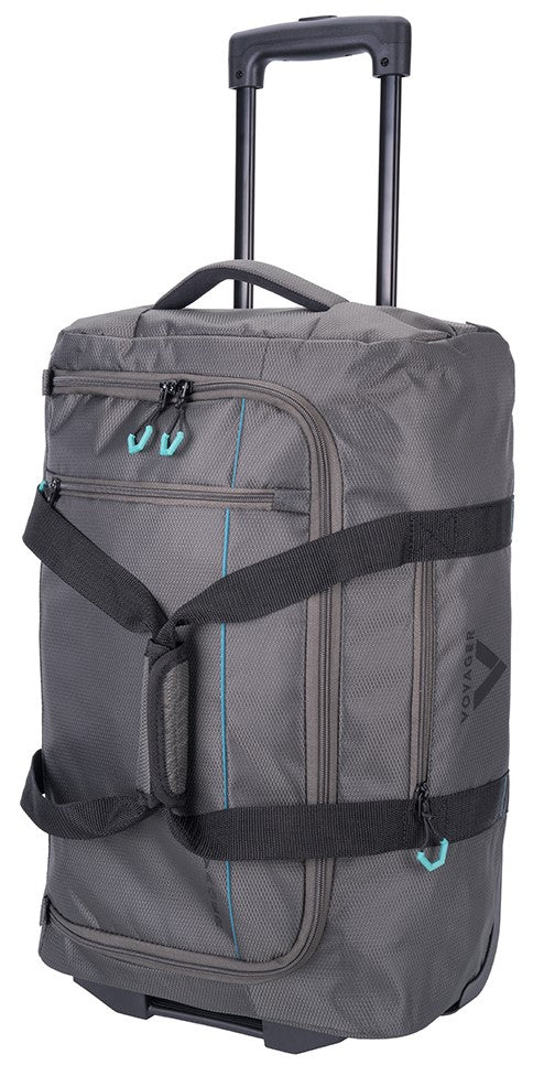 Voyager Trek 2-Wheel Carry-On Trolley Duffel | Granite - iBags - Luggage & Leather Bags
