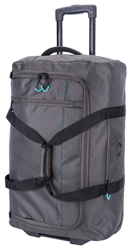 Voyager Trek Large 2-Wheel Trolley Duffel | Granite - iBags - Luggage & Leather Bags