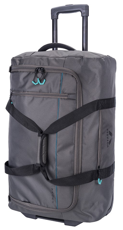 Voyager Trek Medium 2-Wheel Trolley Duffel | Granite - iBags - Luggage & Leather Bags