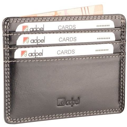 Adpel Dakota Leather Card Holder | Black - iBags - Luggage & Leather Bags