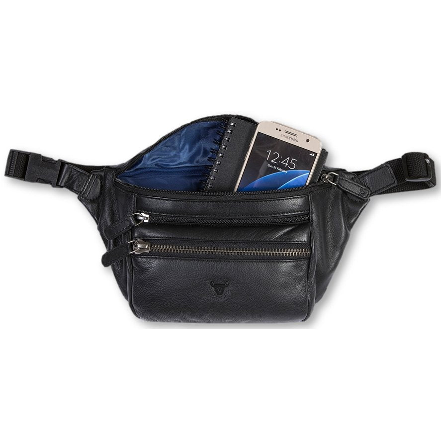 Brando Armstrong Leather Waist Bag Black - iBags.co.za
