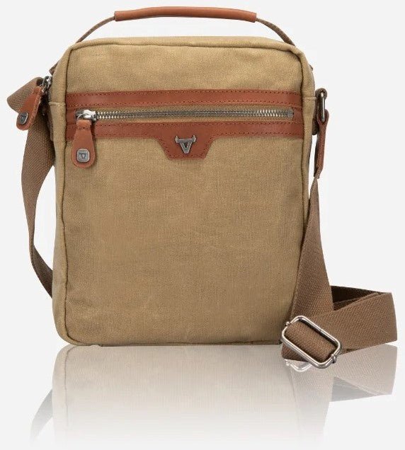 Brando Duvall Crossbody Bag | Khaki - iBags - Luggage & Leather Bags