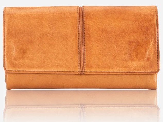 Brando Seymour Hepburn Flap Purse | Tan - iBags - Luggage & Leather Bags