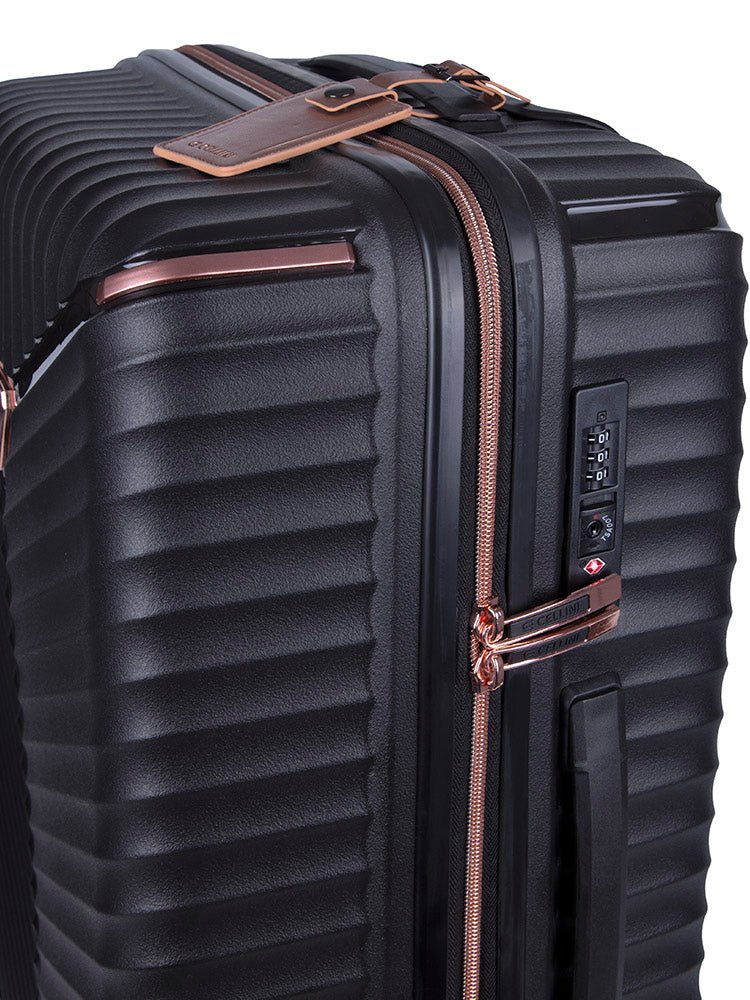 Cellini Allure Hardshell 4 Wheel Medium Trolley | Black - iBags - Luggage & Leather Bags