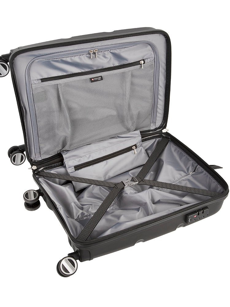 Cellini Cruze 550mm 4 Wheel Trolley Case | Black - iBags - Luggage & Leather Bags