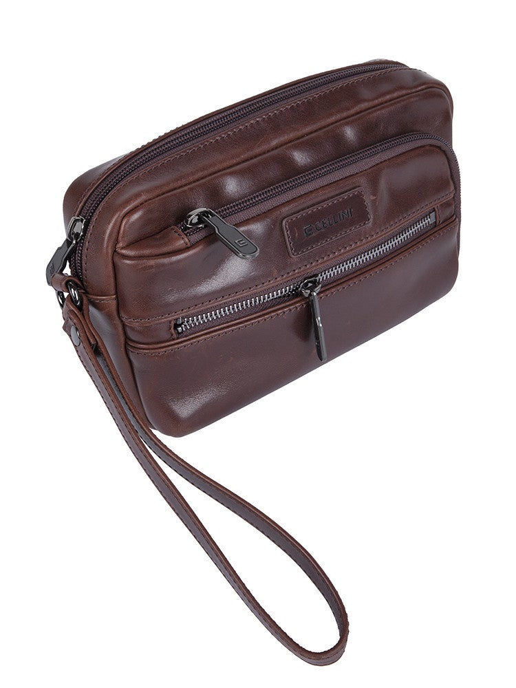 Cellini Infiniti Gents Wrist Bag | Brown - iBags - Luggage & Leather Bags