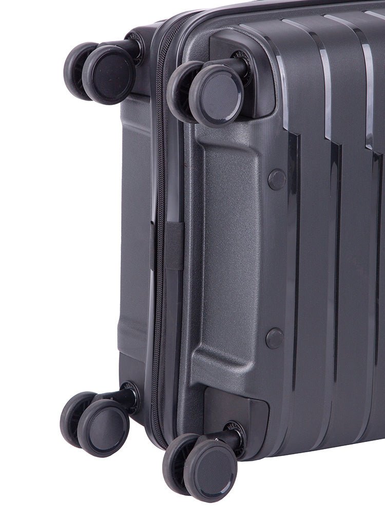 Cellini Microlite Hardshell 53cm Spinner Carry On Black (2.43kg) - iBags - Luggage & Leather Bags