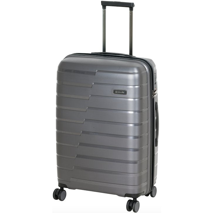 Cellini Microlite Hardshell 75cm Large Spinner Black (3.68kg) - iBags - Luggage & Leather Bags