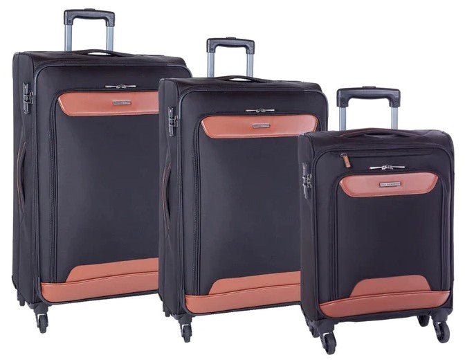 Cellini Monte Carlo 3 Piece Luggage Set | Black - iBags - Luggage & Leather Bags