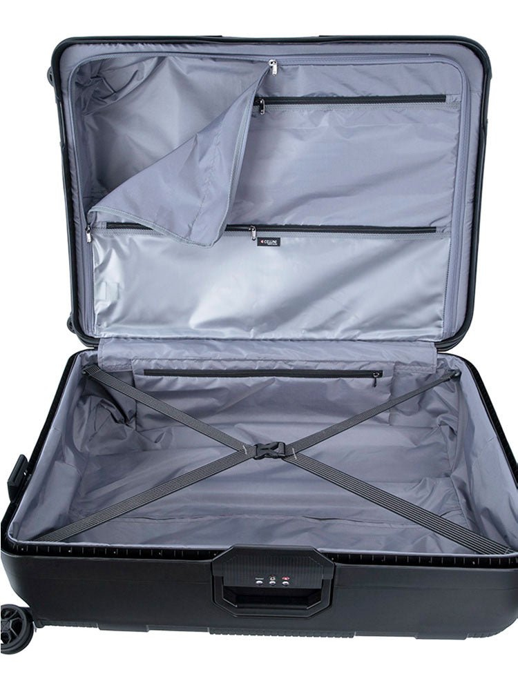Cellini Safetech Large 4 Wheel Trolley Case | Black - iBags - Luggage & Leather Bags