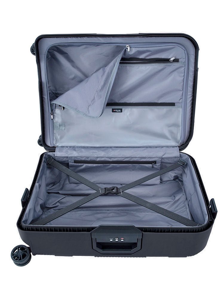 Cellini Safetech Medium 4 Wheel Trolley Case | Black - iBags - Luggage & Leather Bags