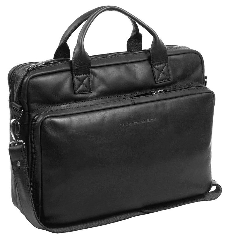 Chesterfield Jackson Leather Laptop Bag | Black - iBags - Luggage & Leather Bags