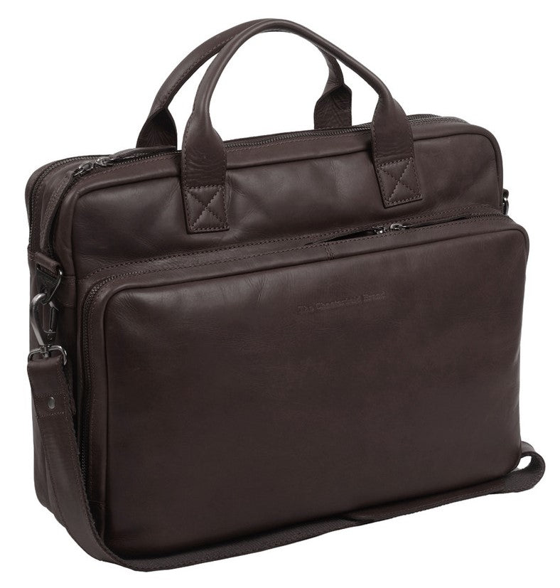 Chesterfield Jackson Leather Laptop Bag | Brown - iBags - Luggage & Leather Bags