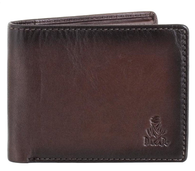 Dakar Dakota Spray Leather Wallet Extra Card Flap & Change Pocket | Brown - iBags.co.za