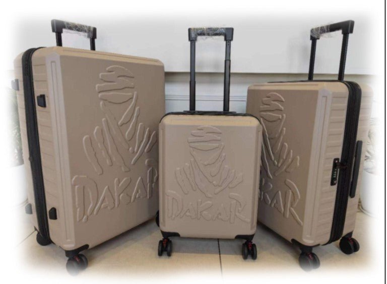 Dakar Desert Set of 3 Expandable Trolley Suitcases | Black - iBags - Luggage & Leather Bags