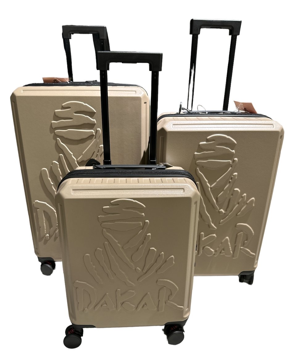Dakar Desert Set of 3 Expandable Trolley Suitcases | Black - iBags - Luggage & Leather Bags