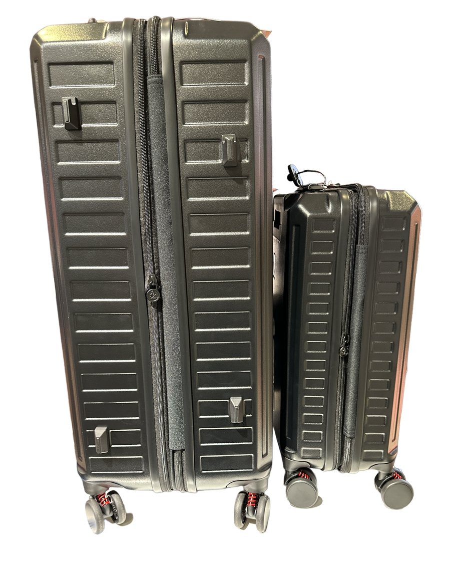 Dakar Desert Set of 3 Expandable Trolley Suitcases | Black - iBags - Luggage & Leather Bags