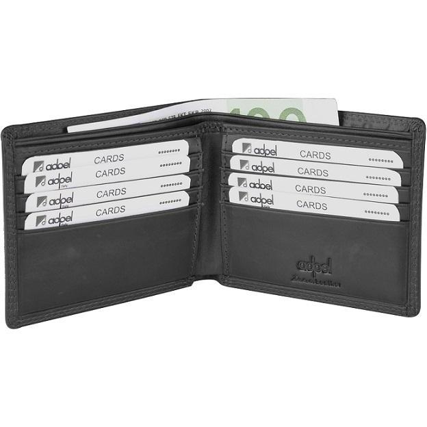 Dakota Leather Wallet with 8 Card Slots | Black - iBags.co.za