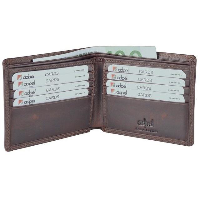 Dakota Leather Wallet with 8 Card Slots | Brown - iBags.co.za