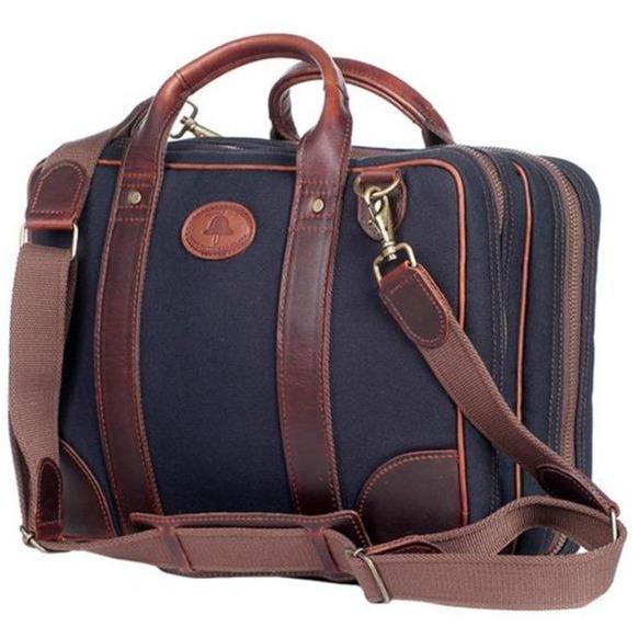 Melvill & Moon Black Canvas Double Zip Laptop Bag - iBags.co.za