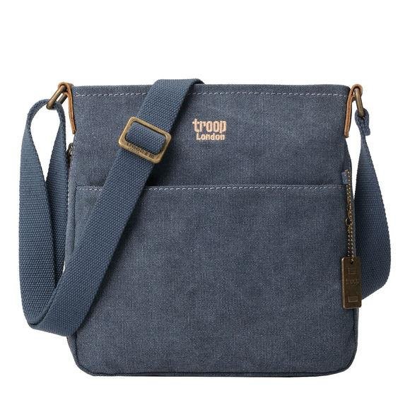 Troop London Canvas Classic Cross-Body Bag | Blue - iBags.co.za